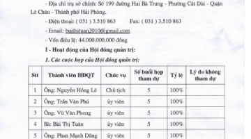 Báo cáo tình hình quản trị công ty năm 2015