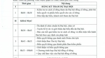 CBTT Tài liệu họp ĐHĐCĐ bất thường năm 2023