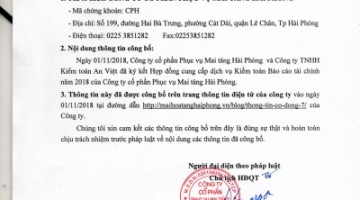 CÔNG BỐ THÔNG TIN BẤT THƯỜNG