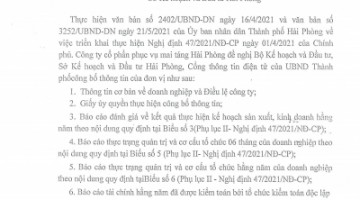 Công bố thông tin: thông tin DN, GUQ, Báo cáo mẫu biểu số 3, biểu số 5, biểu số 6 (01/7/2021)