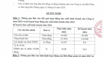 Nghị quyết, biên bản họp ĐHĐCĐ thường niên năm 2024 - Tờ trình - Báo cáo